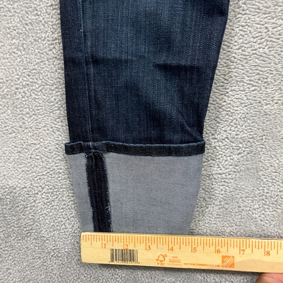 Hudson Jeans Womens 27 Blue Skinny Cuffed Ankle Low Rise Y2K Distressed USA Made - Picture 12 of 13